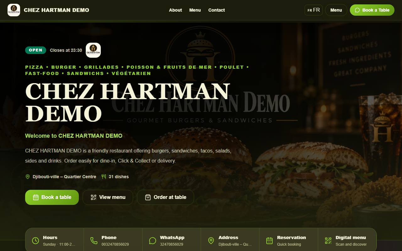 Restaurant website